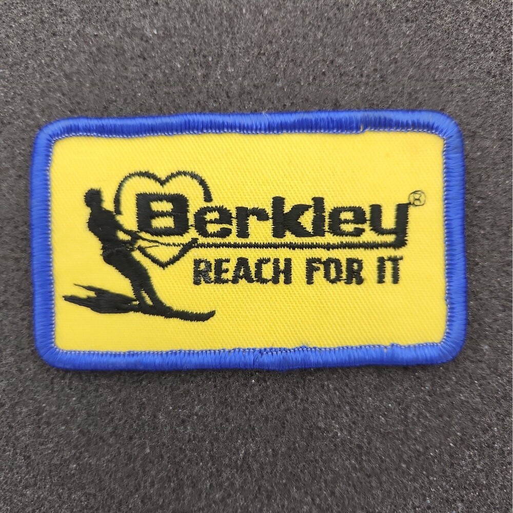 Patch Berkley Reach For It Embroidered Sew On Iron 1970's Vintage NOS 2" X 3.5"